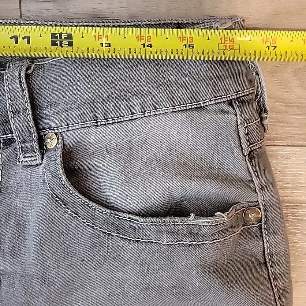 True Religion‎ Ricky Jeans Mens 32x33 Gray Relaxed Straight Denim Flap Pockets